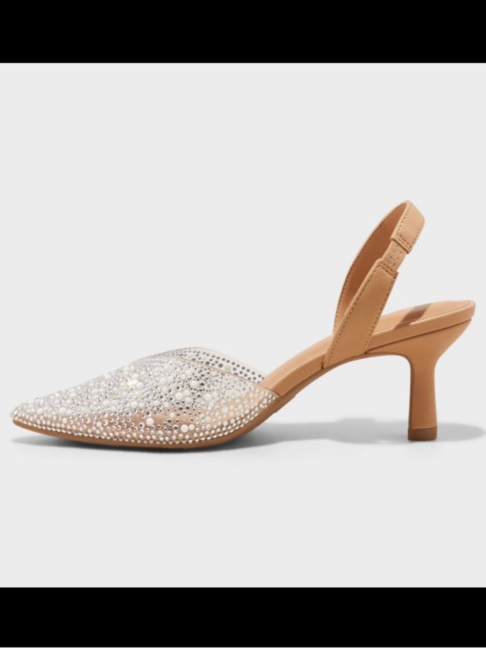 •A NEW DAY• “Isabel” Embellished Slingback Kitten Heels - Clear size 7.5 // NIB - Picture 4 of 16